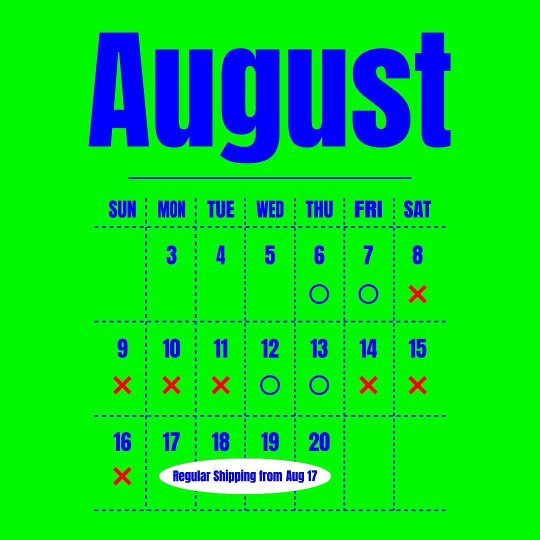 8月8日〜16日までの発送業務に関してのお知らせ - WEAREALLANIMALS