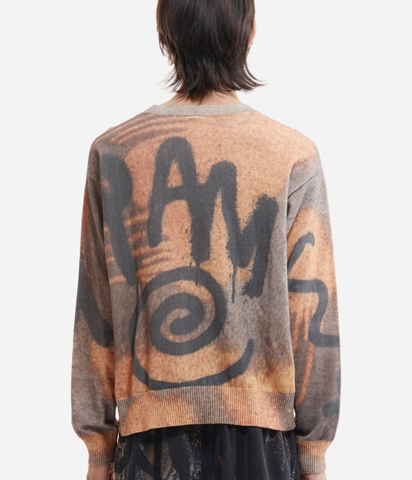 P.A.M. "GETTING OVER PRINTED KNIT CREWNECK"