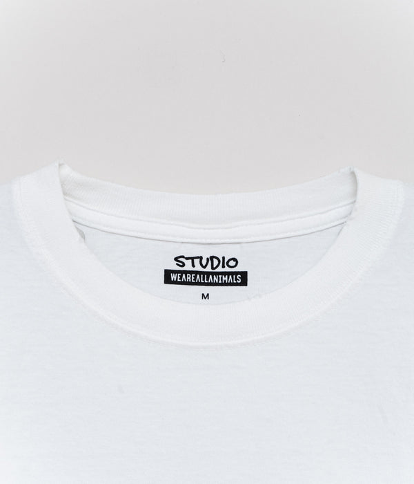 STUDIO WEAREALLANIMALS "Fast Logo L/S T-SHIRT" WHITE