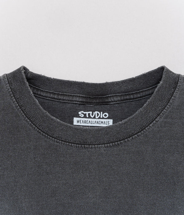 STUDIO WEAREALLANIMALS "Fast Logo L/S T-SHIRT" BLACK