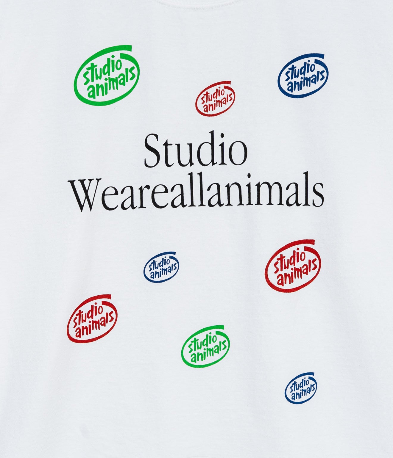 STUDIO WEAREALLANIMALS "Multiple Round Logo L/S T-SHIRT" WHITE