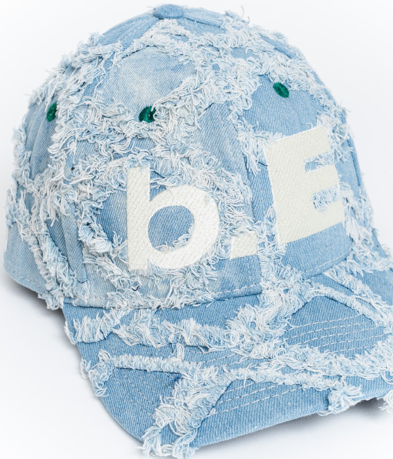 b.Eautiful "b.E Hat" Light Diamond Denim / White