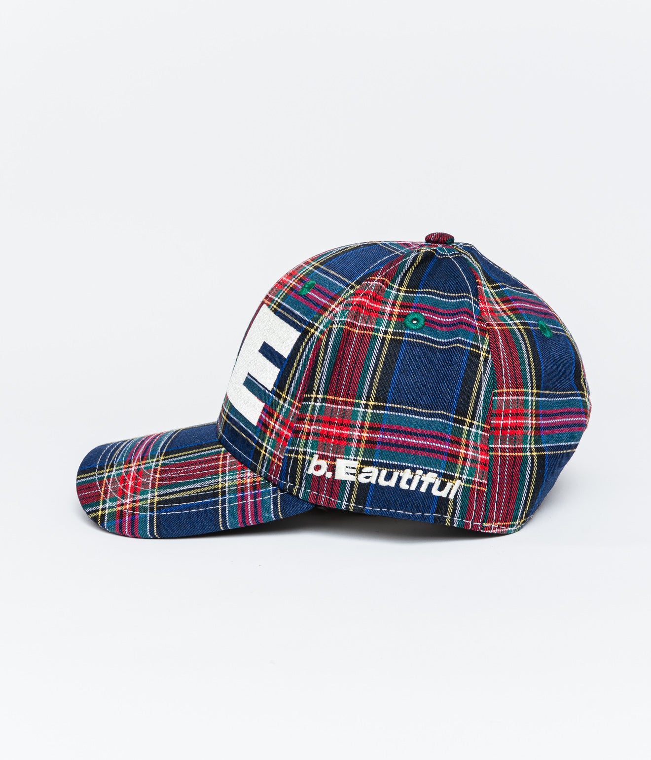b.Eautiful "b.E Hat" Blue Plaid / White