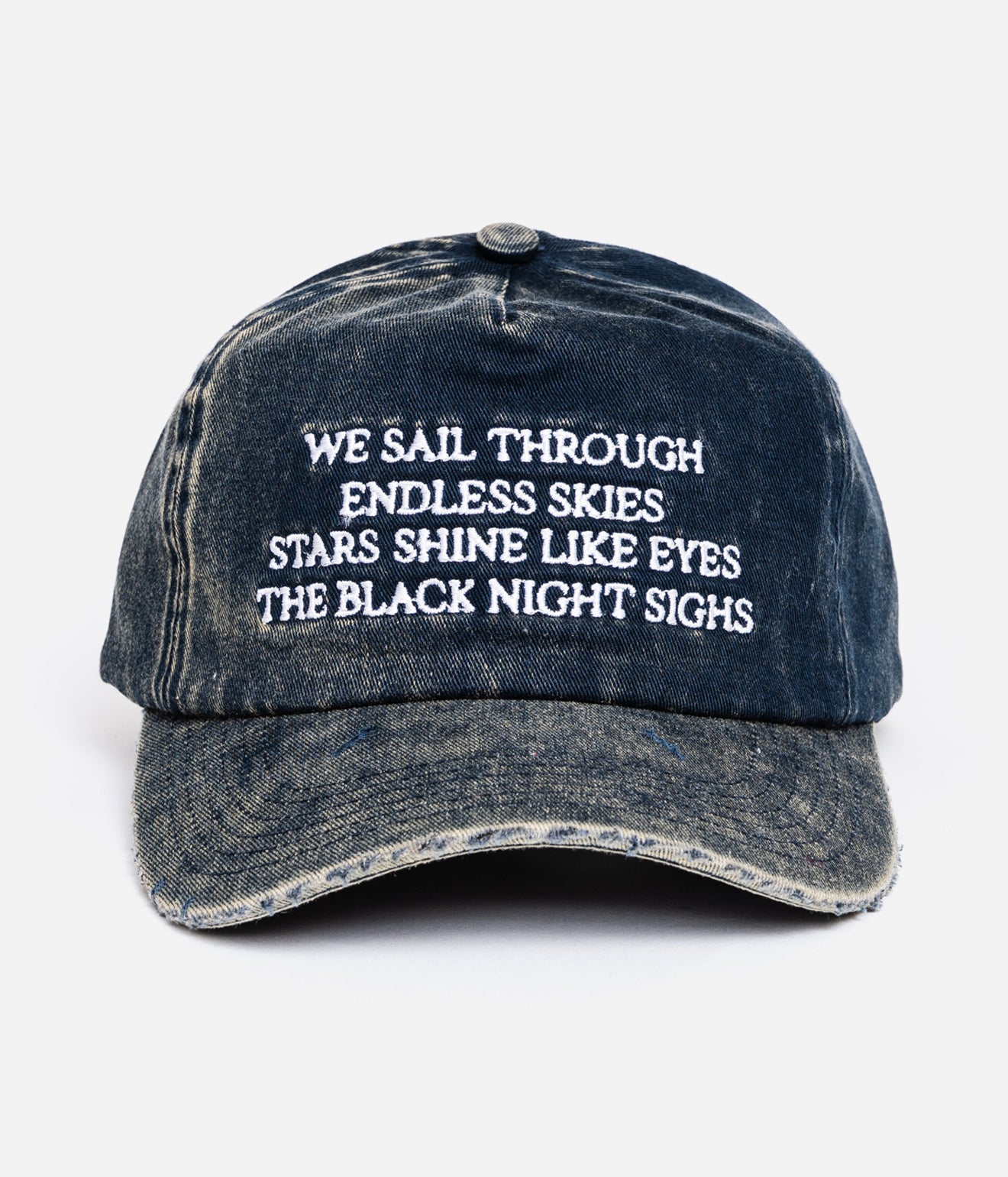 DEVÁ STATES "CARAVAN Distressed Strapback Cap" Washed Blue