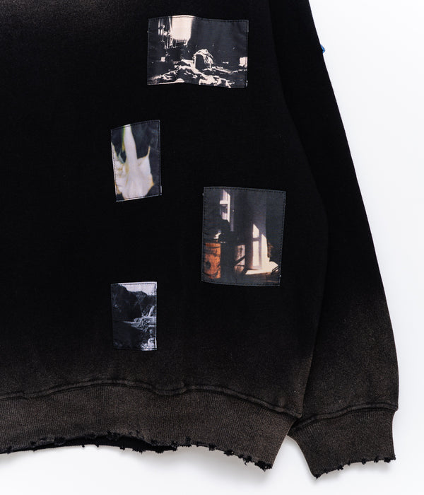 DEVÁ STATES "RECLUSE Distressed Crewneck" Black