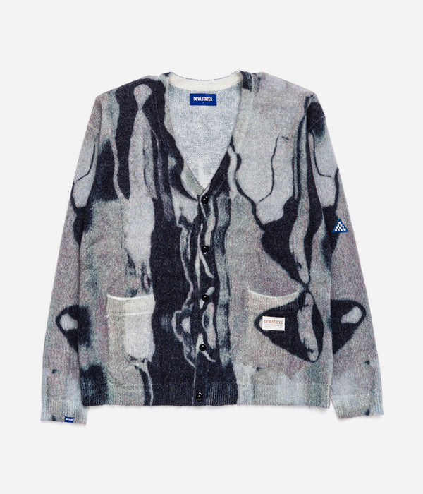 DEVÁ STATES "MARBLE Mohair Cardigan" Dark Grey/Multi