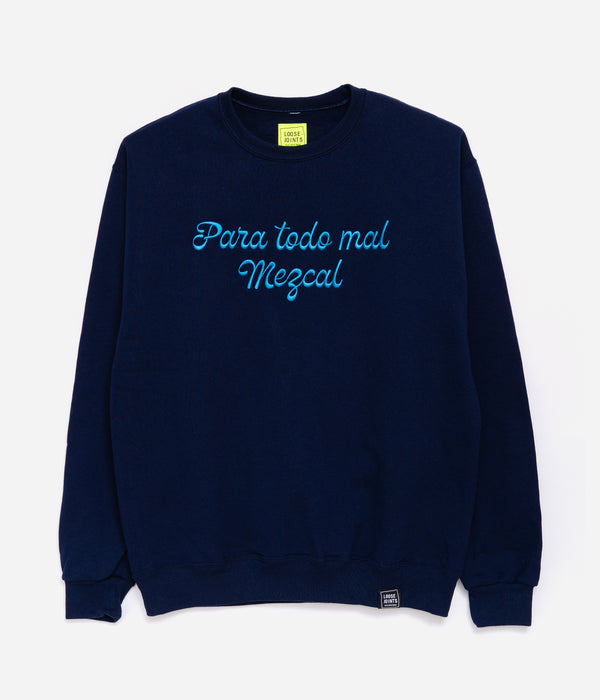 LOOSEJOINTS "ED DAVIS - 'PARA TODO MAL, MEZCAL' CREW NECK" NVY