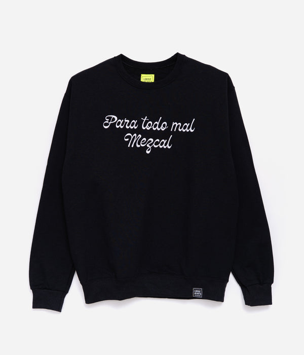 LOOSEJOINTS "ED DAVIS - 'PARA TODO MAL, MEZCAL' CREW NECK" BLK