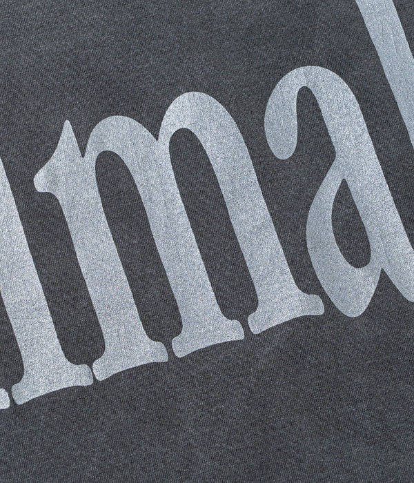 STUDIO ANIMALS “Animals Letter” T-Shirt Solid Print Faded Black