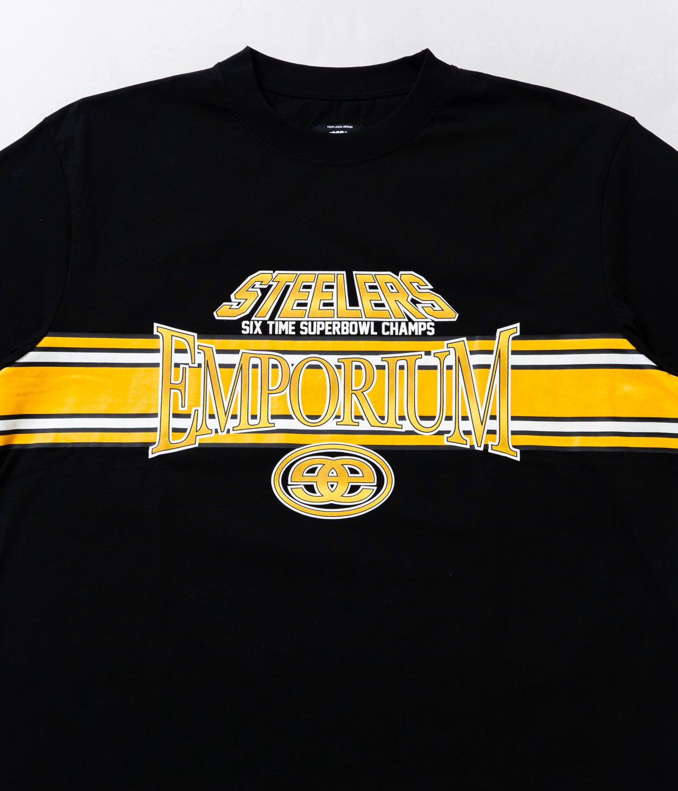 EMPORIUM "STRIPE LOGO TEE" Black