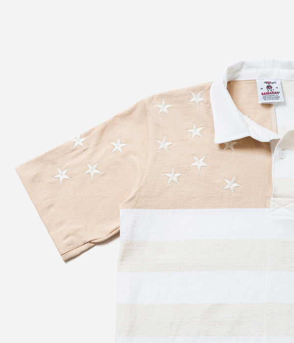 BARBARIAN × STUDIO ANIMALS "stars and stripes" Light Weight Rugby Shirt