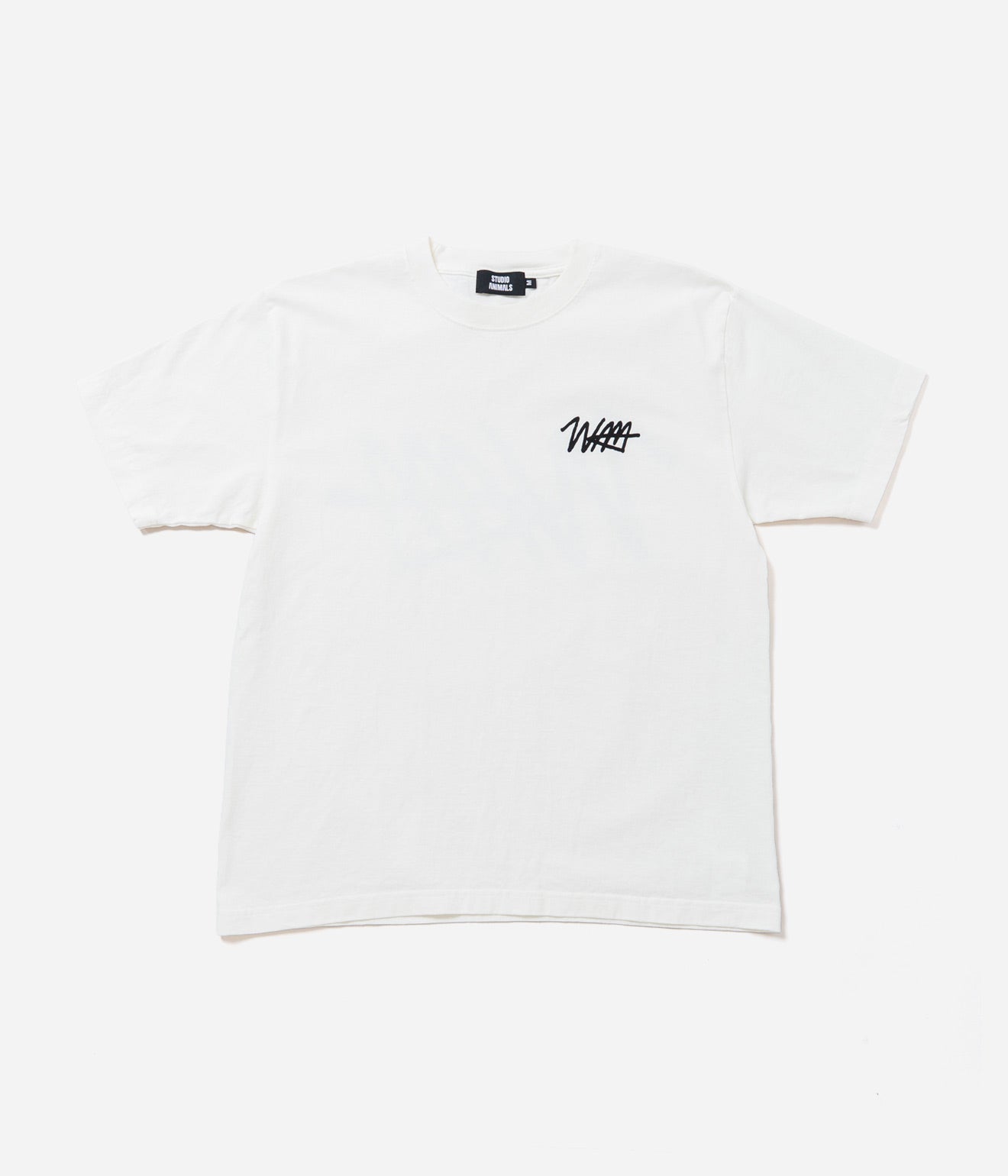 STUDIO ANIMALS “Script Logo” T-Shirt Natural