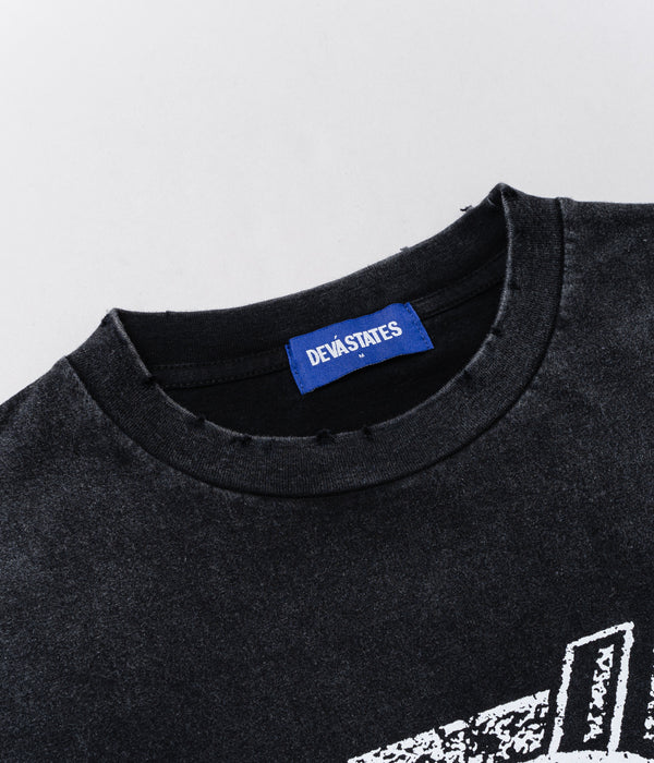 DEVÁ STATES "S/S Tshirt - MORTAR" Washed Black
