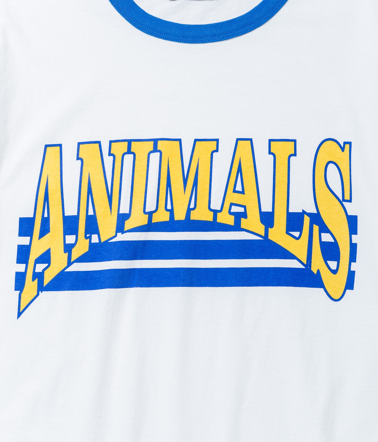 STUDIO ANIMALS “Curved Arch Logo” S/S T-Shirt White / Blue