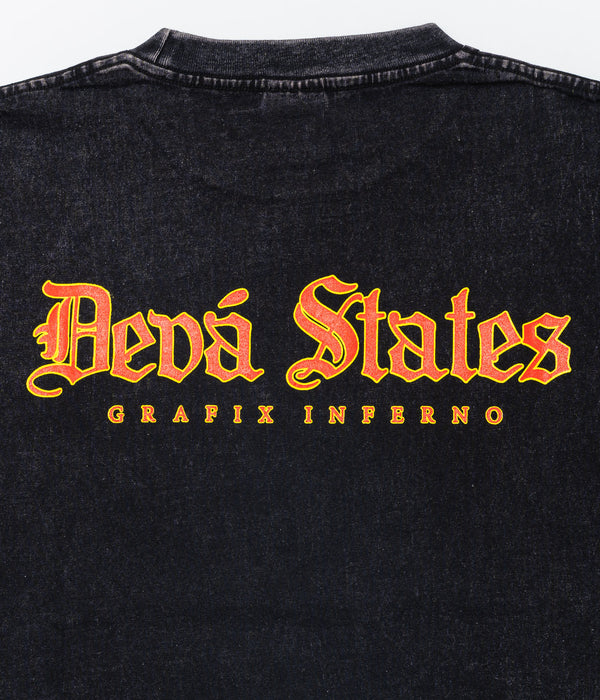 DEVÁ STATES "GFX Tshirt -HORNS-" Washed Black