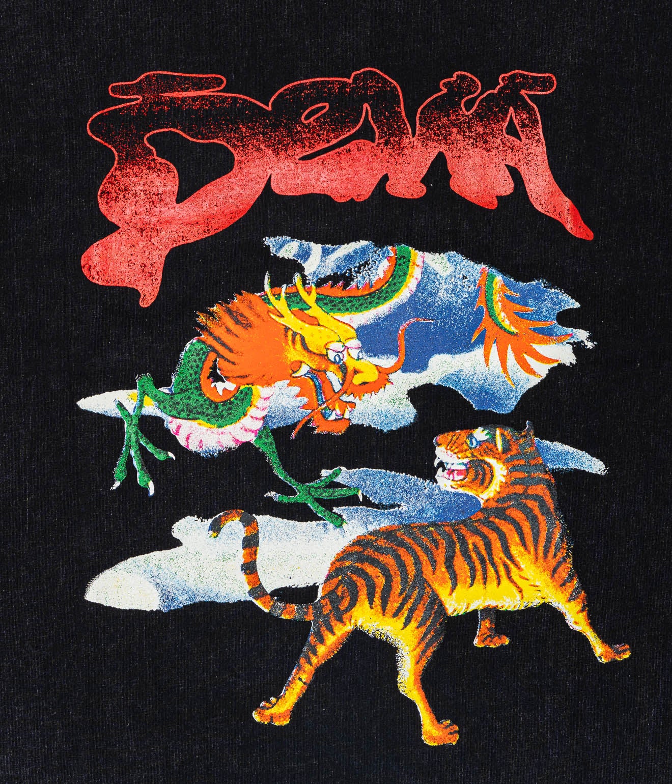 DEVÁ STATES "GFX L/S Tshirt -MENACE-" Washed Black