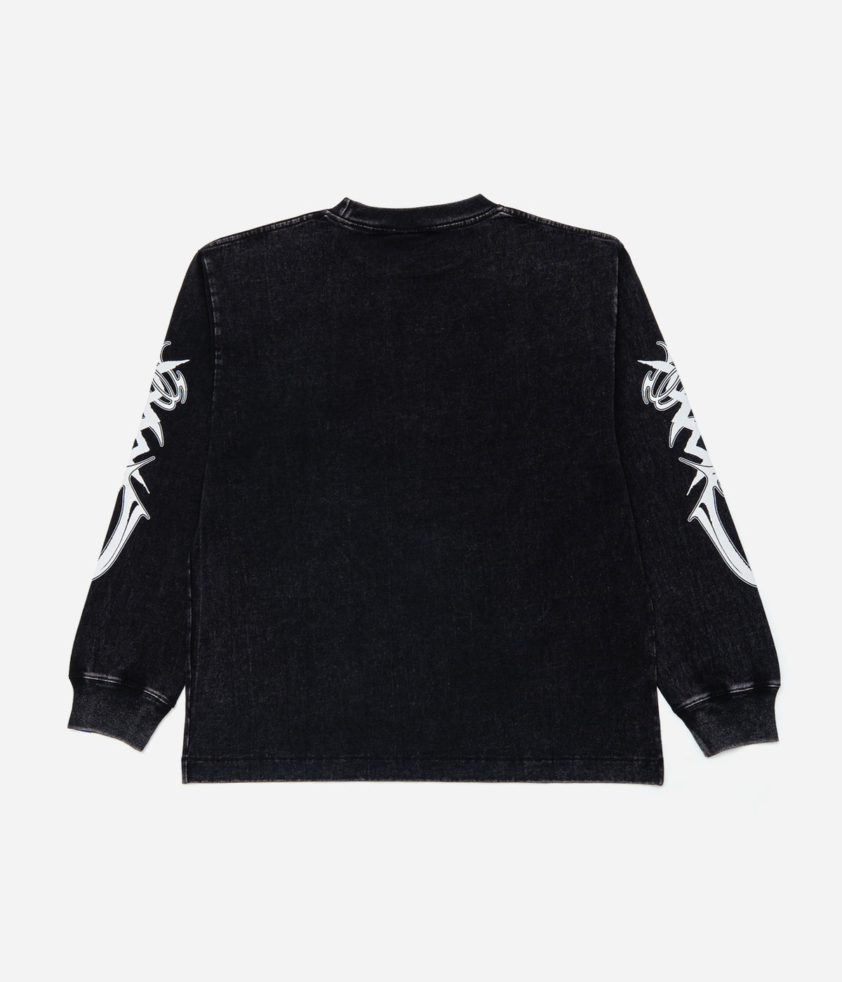 DEVÁ STATES "GFX L/S Tshirt -MENACE-" Washed Black