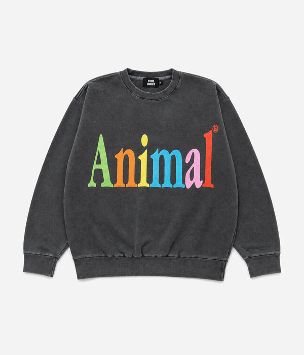 STUDIO ANIMALS "Animals Letter" SWEATSHIRT FADED BLACK