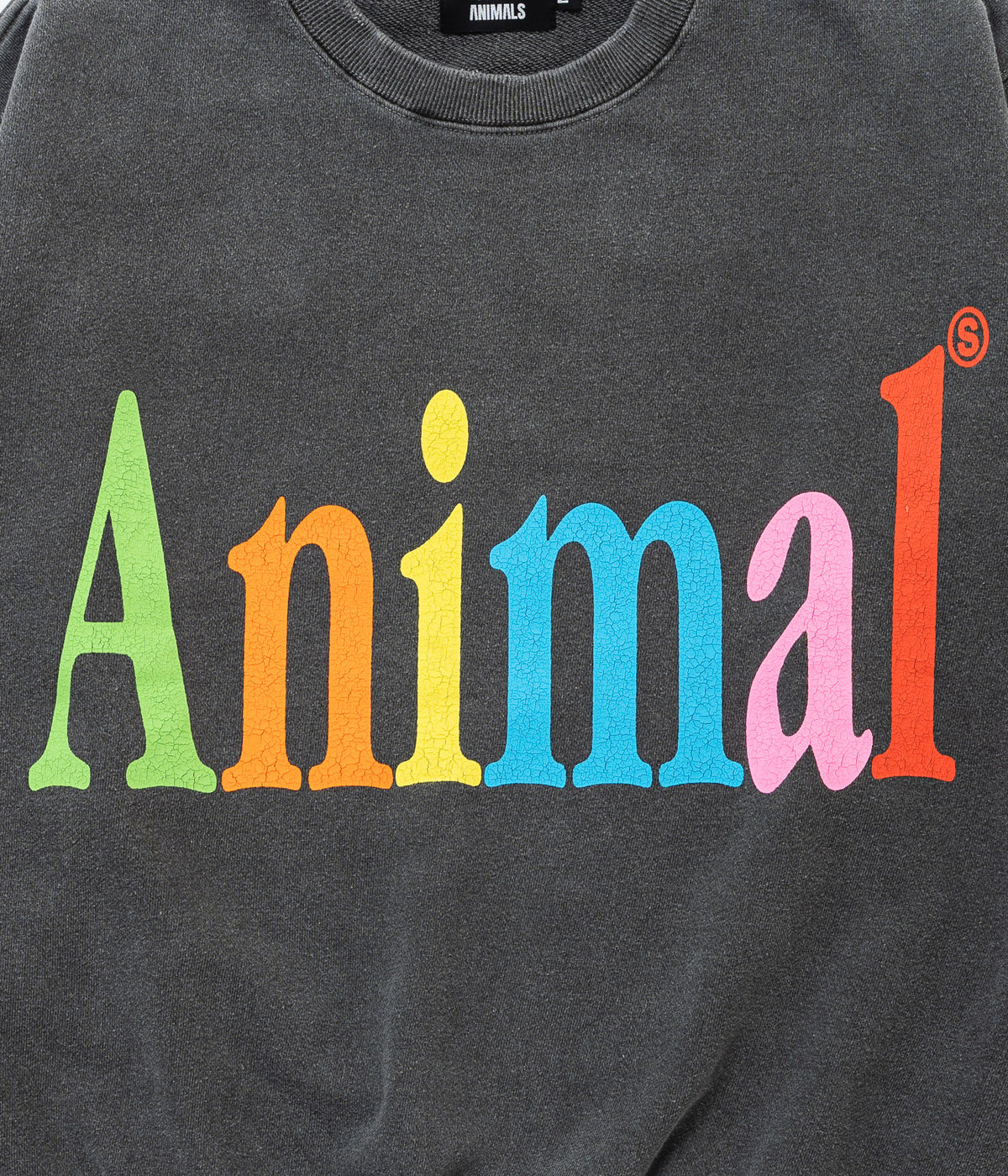 STUDIO ANIMALS "Animals Letter" SWEATSHIRT FADED BLACK