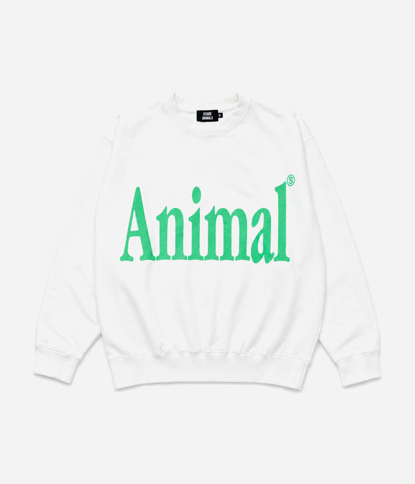 STUDIO ANIMALS "Animals Letter Solid Print" SWEATSHIRT WHITE