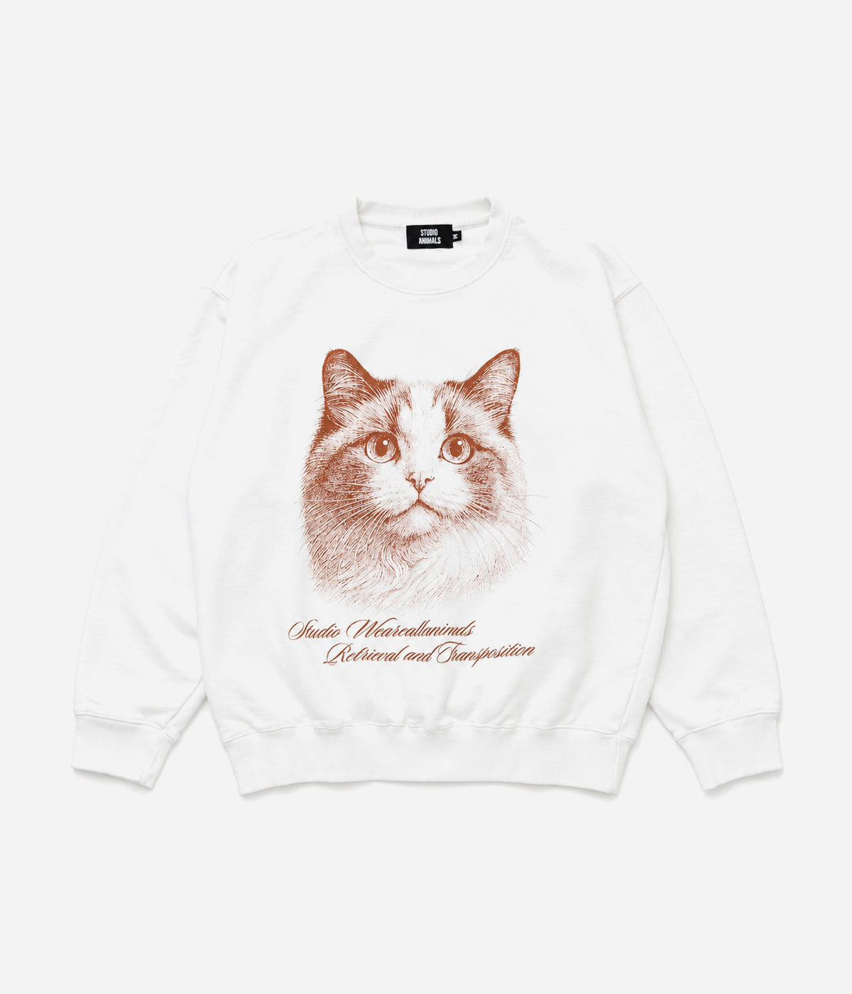 STUDIO ANIMALS "Cat" SWEATSHIRT WHITE