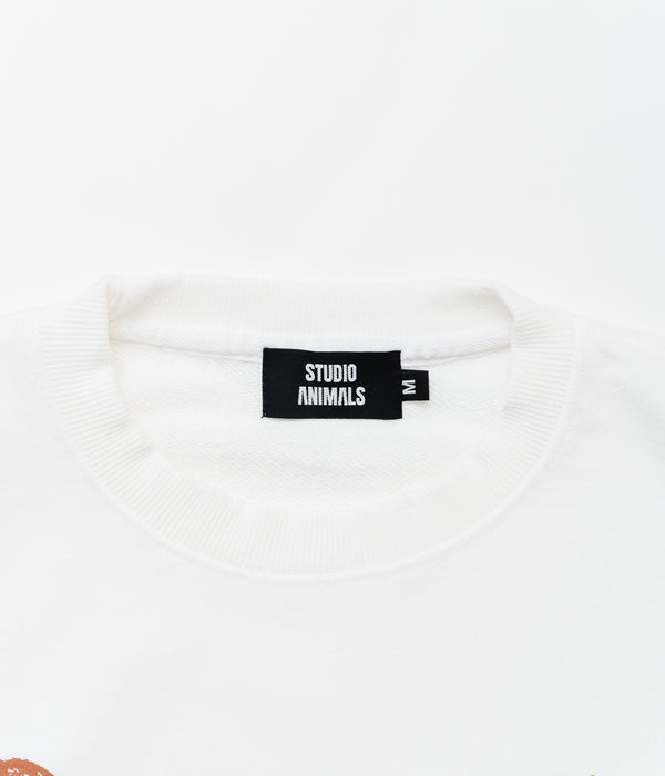STUDIO ANIMALS "Cat" SWEATSHIRT WHITE