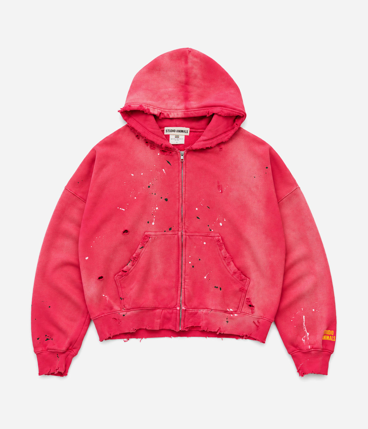 STUDIO ANIMALS ×MOOJIMOOJI “Animals Letter” Hoodie Red