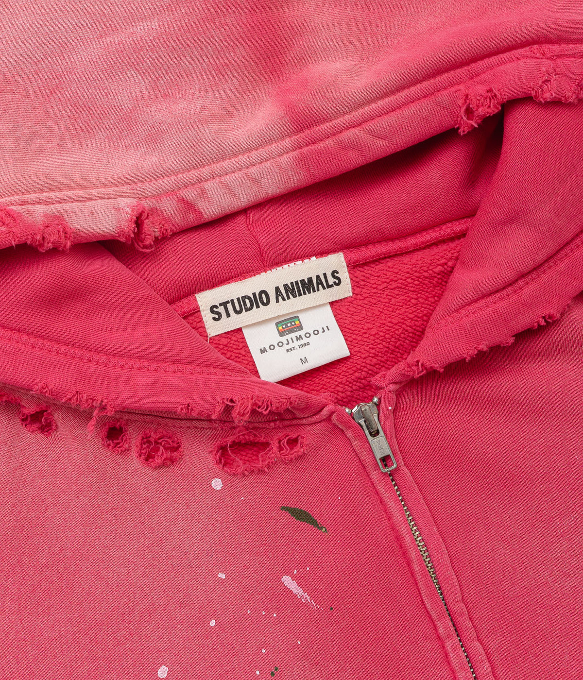 STUDIO ANIMALS ×MOOJIMOOJI “Animals Letter” Hoodie Red