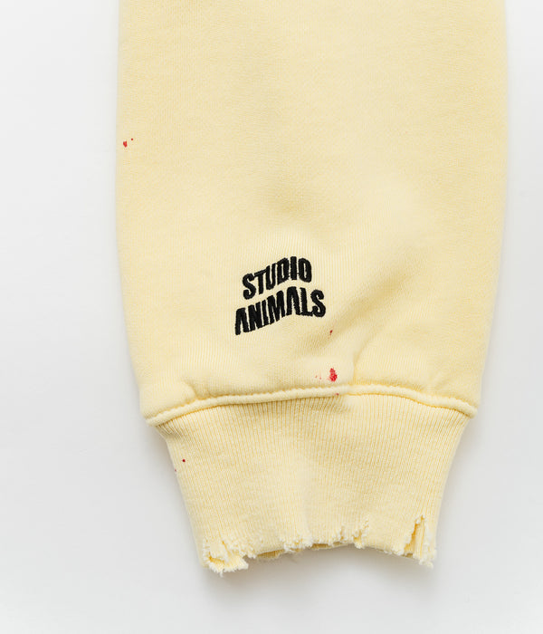 STUDIO ANIMALS ×MOOJIMOOJI “Animals Letter” Hoodie Yellow