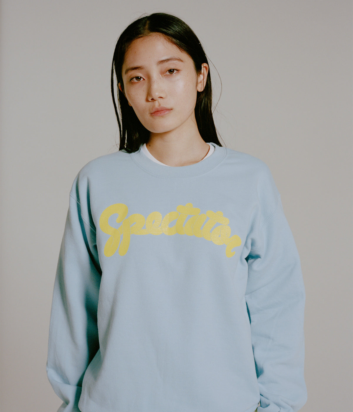LOOSEJOINTS "SPECTATOR - 'OLD SPECTATOR LOGO' CREW NECK" LIGHT BLUE