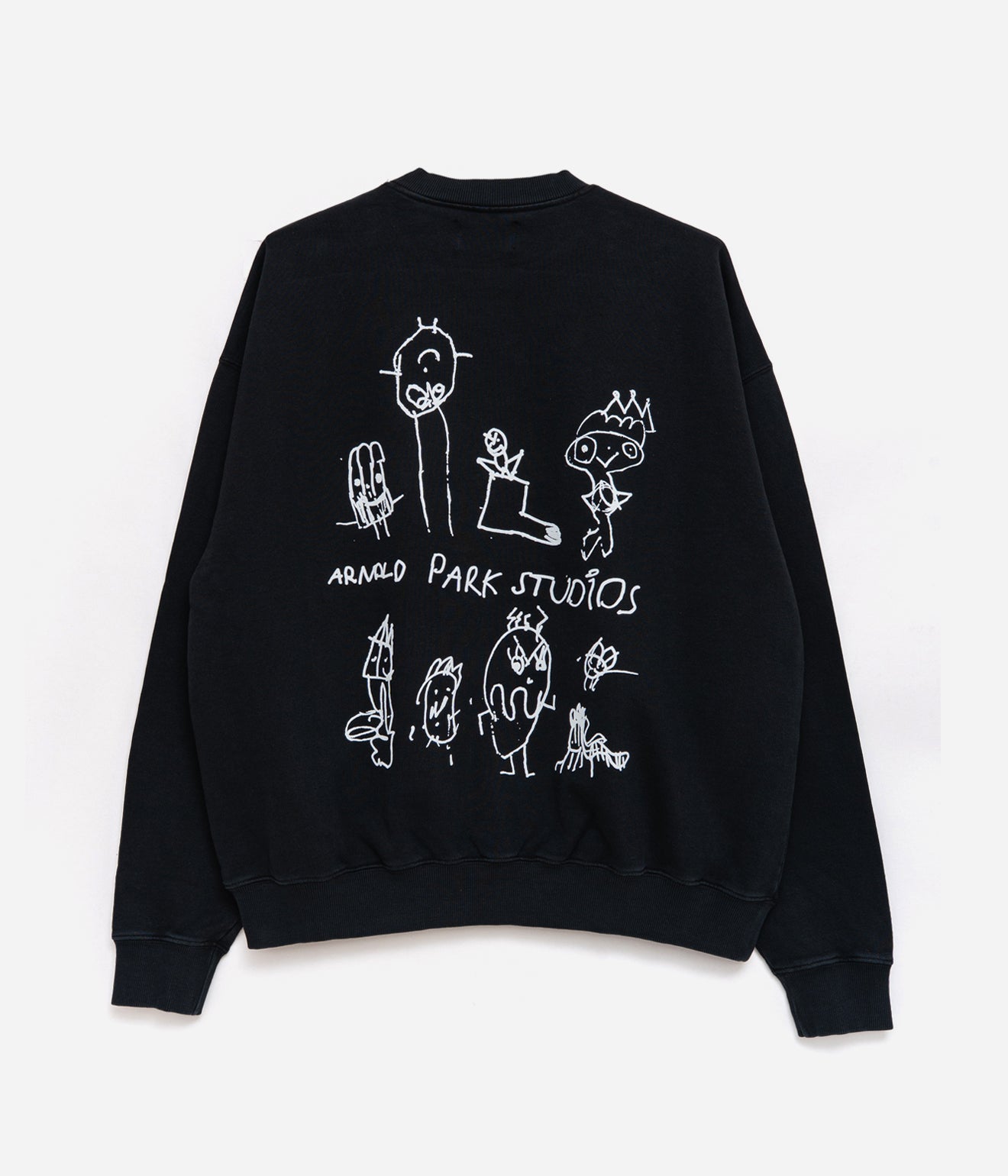 Arnold Park Studios "IMAGINARY FRIENDS CREW NECK" FADED BLACK - WEAREALLANIMALS