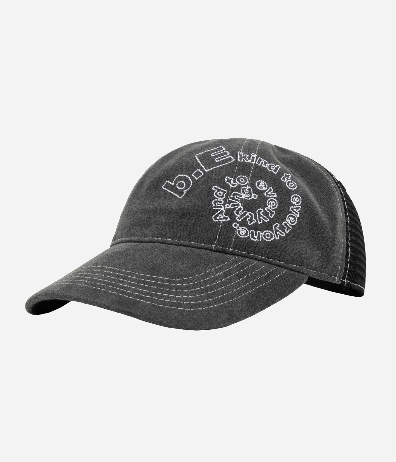 b.Eautiful "B-Turn Low Profile Hat" Washed Black / Black / White