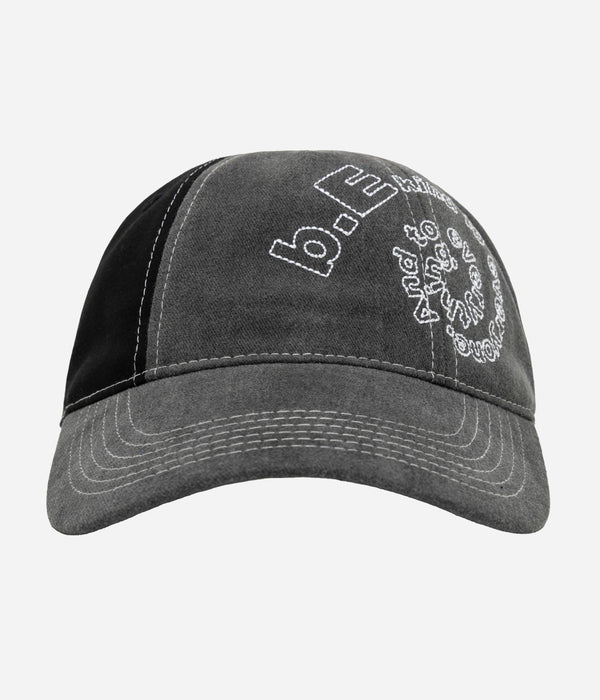 b.Eautiful "B-Turn Low Profile Hat" Washed Black / Black / White