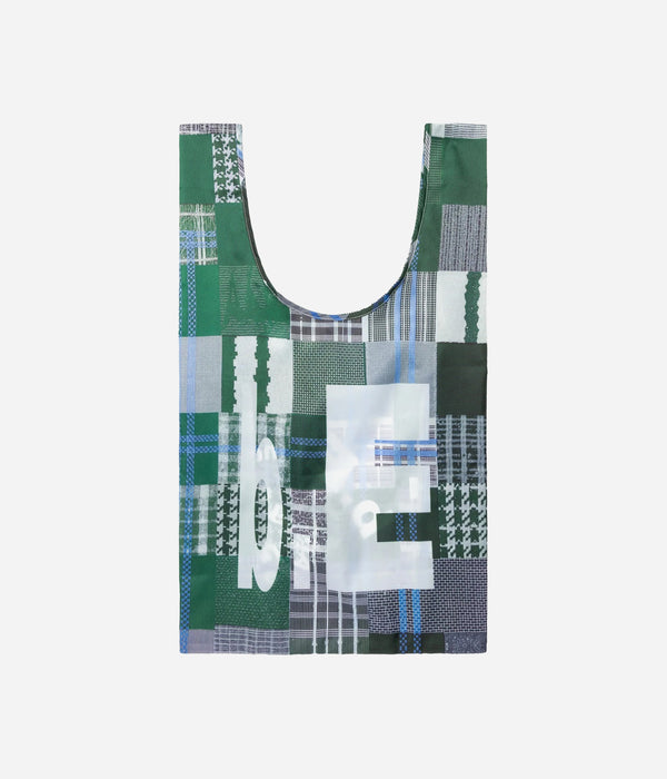 b.Eautiful "Green Mix Checker Reusable Bag Standard" Green / White