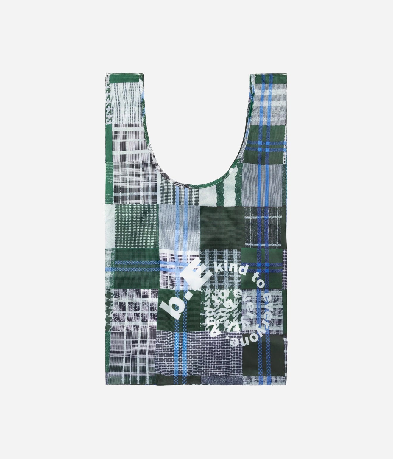 b.Eautiful "Green Mix Checker Reusable Bag Standard" Green / White
