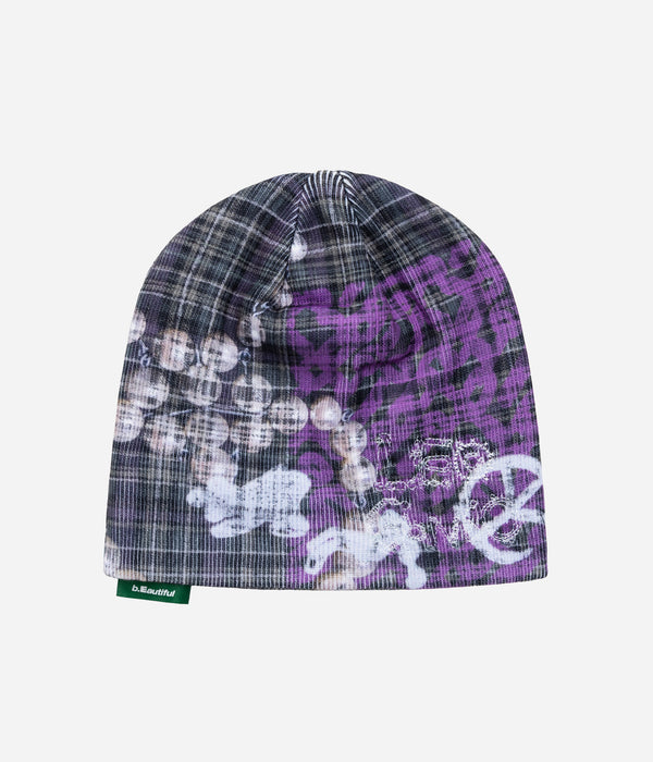 b.Eautiful x LEO GON’DO "Plaid Beanie" Grey