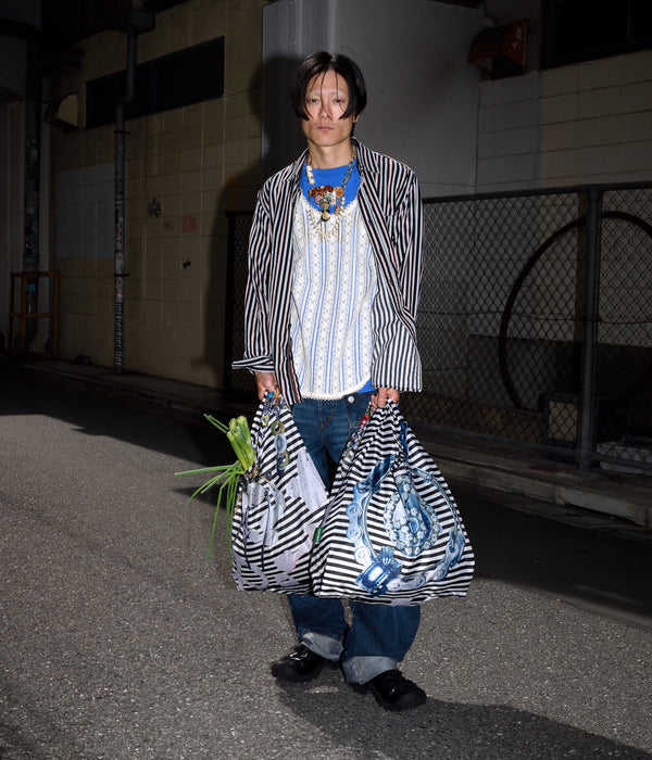 b.Eautiful x LEO GON’DO "Chains Reusable Bag Standard" Black / White