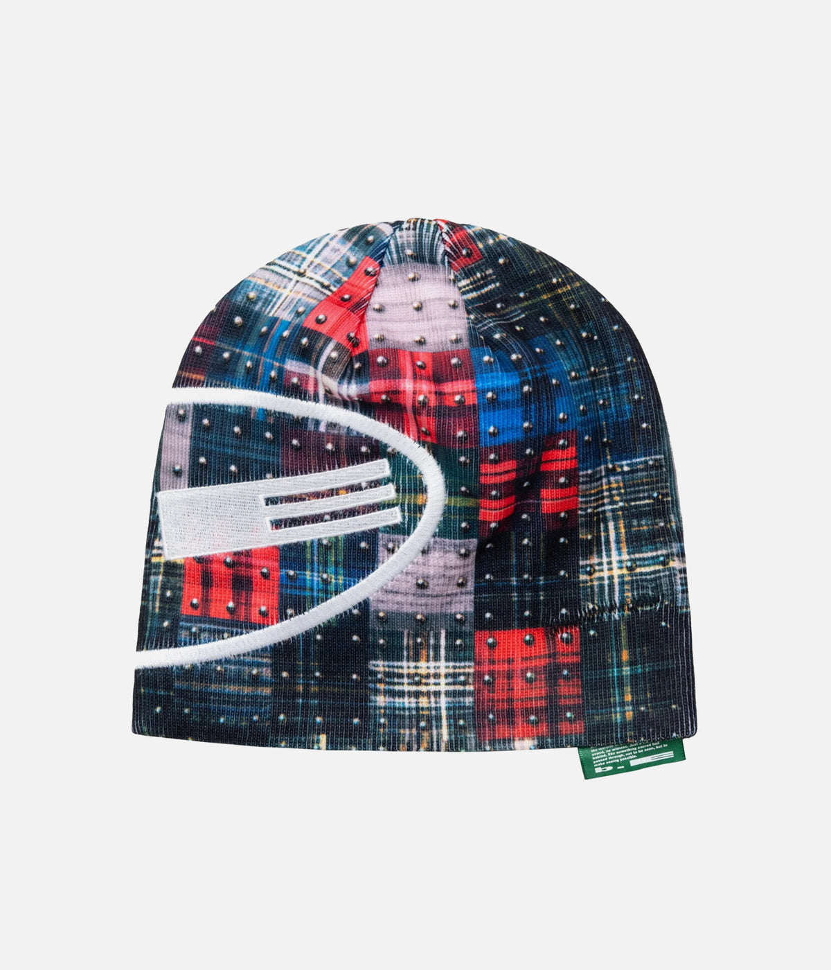 b.Eautiful "Studded Plaid Beanie" Multi