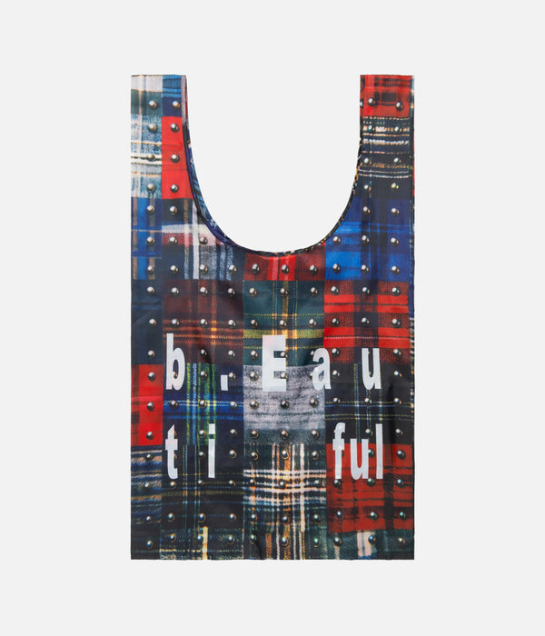 b.Eautiful "Studded Plaid Reusable Bag XL" Multi