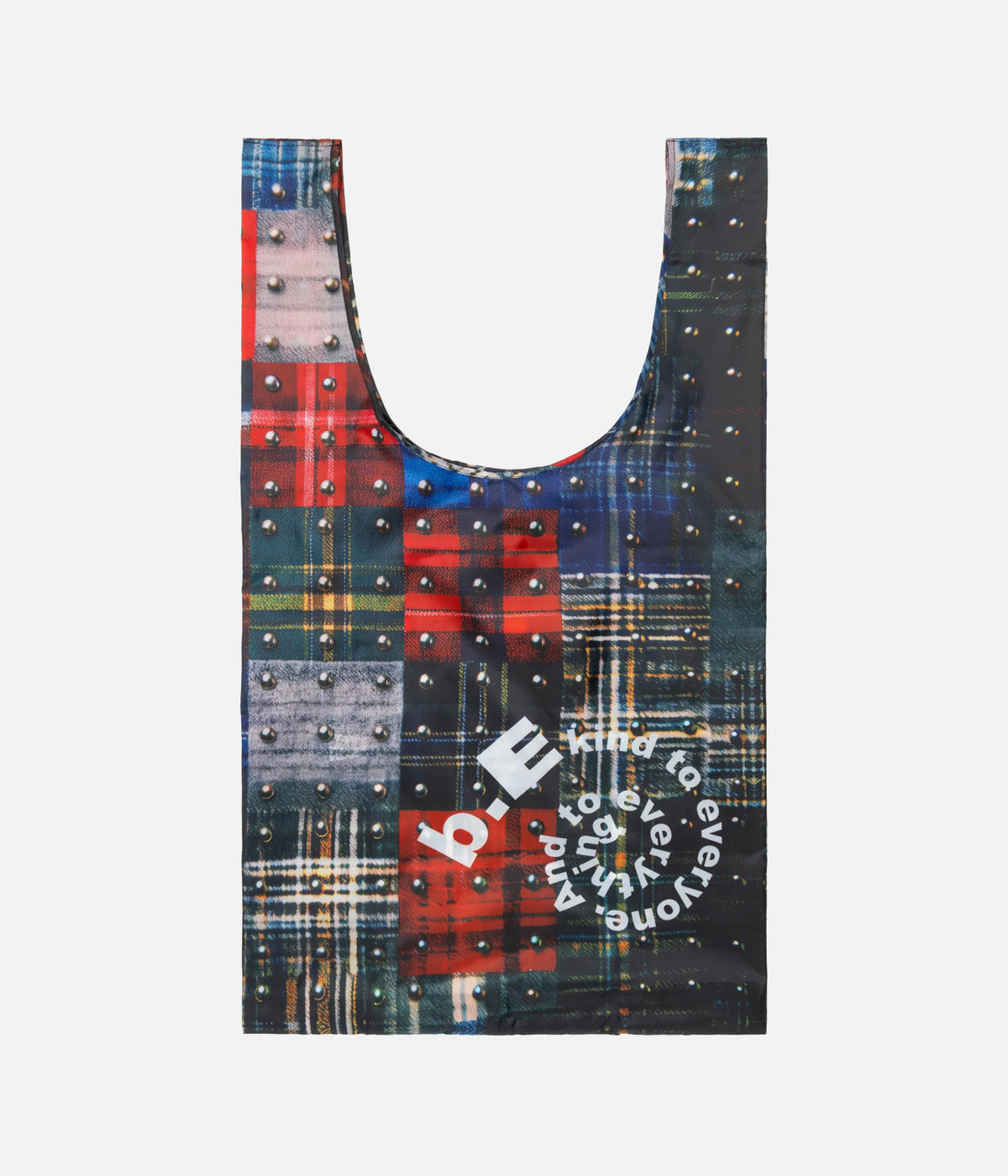 b.Eautiful "Studded Plaid Reusable Bag XL" Multi