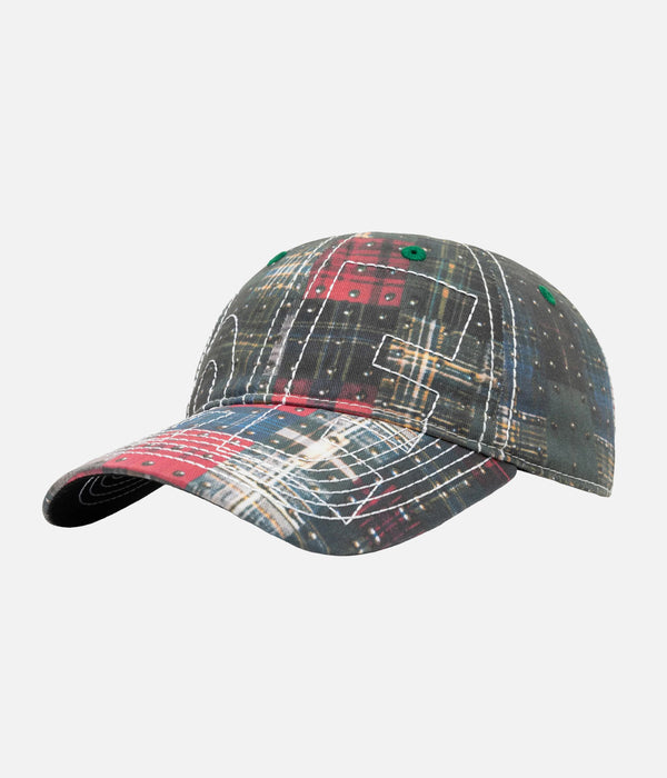 b.Eautiful "Vapor Low Profile Hat" Studded Plaid / White
