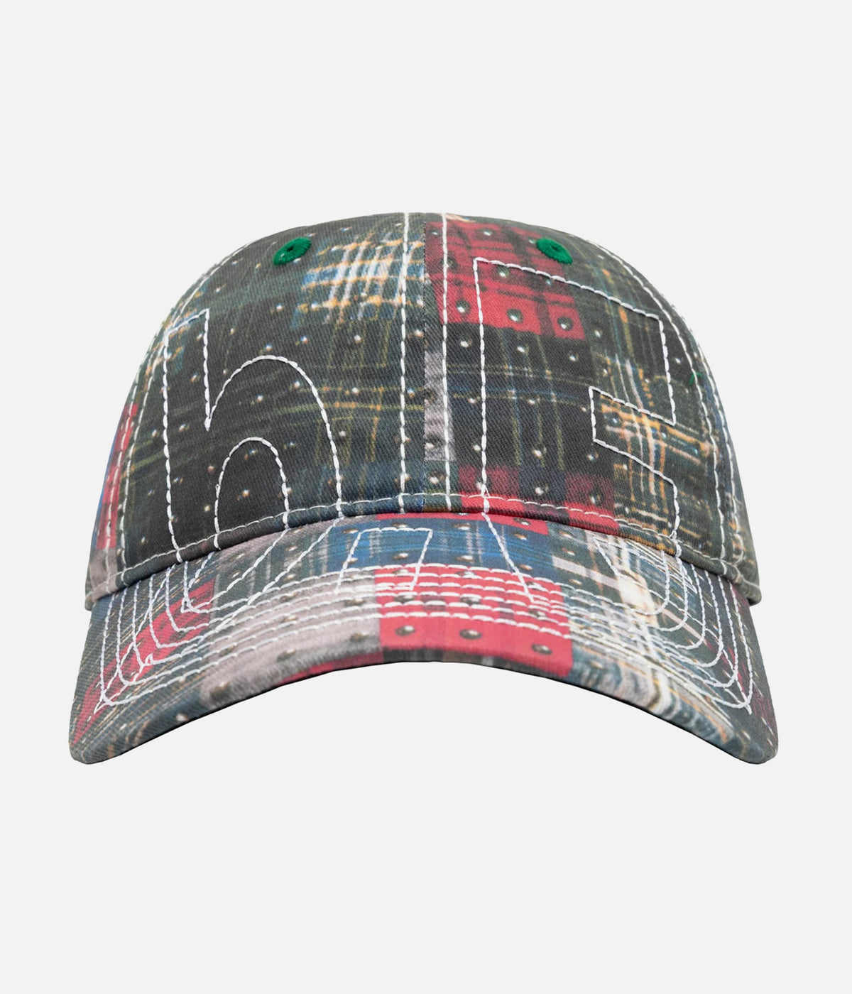 b.Eautiful "Vapor Low Profile Hat" Studded Plaid / White