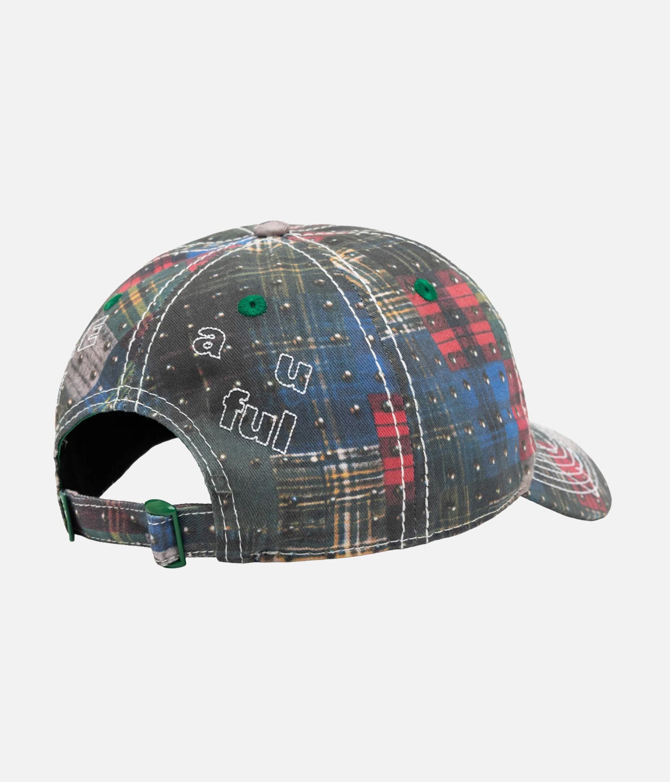 b.Eautiful "Vapor Low Profile Hat" Studded Plaid / White