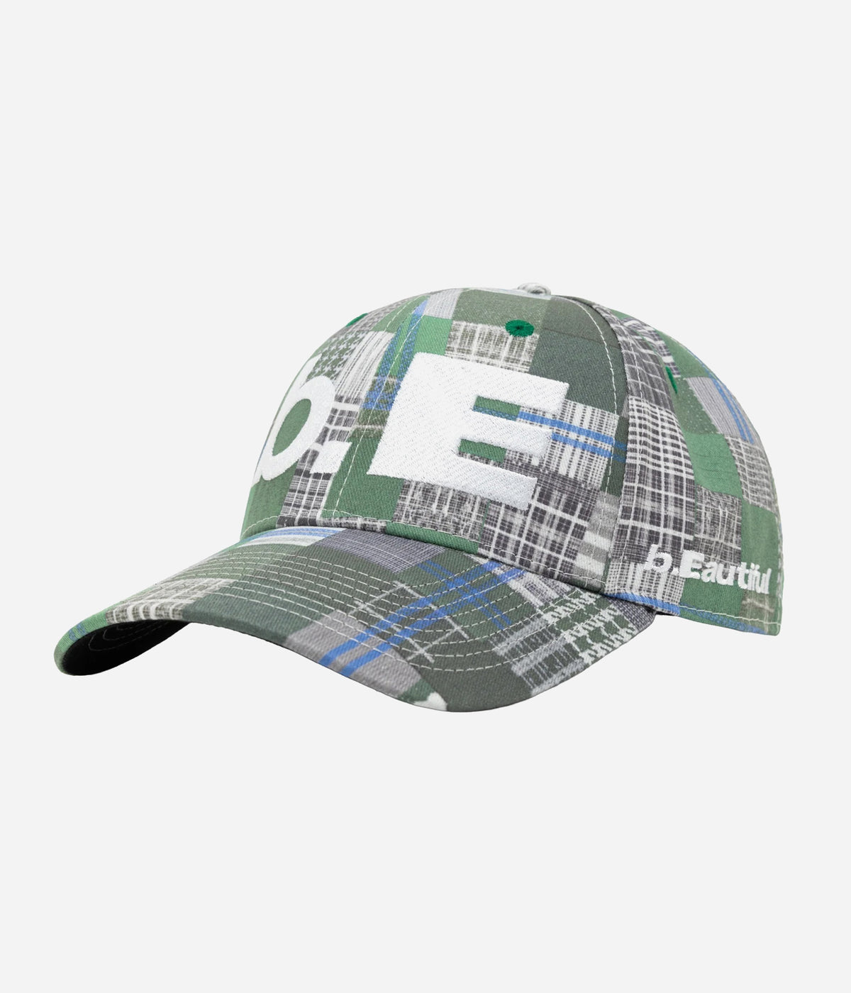 b.Eautiful "b.E Hat" Green Mix Checker