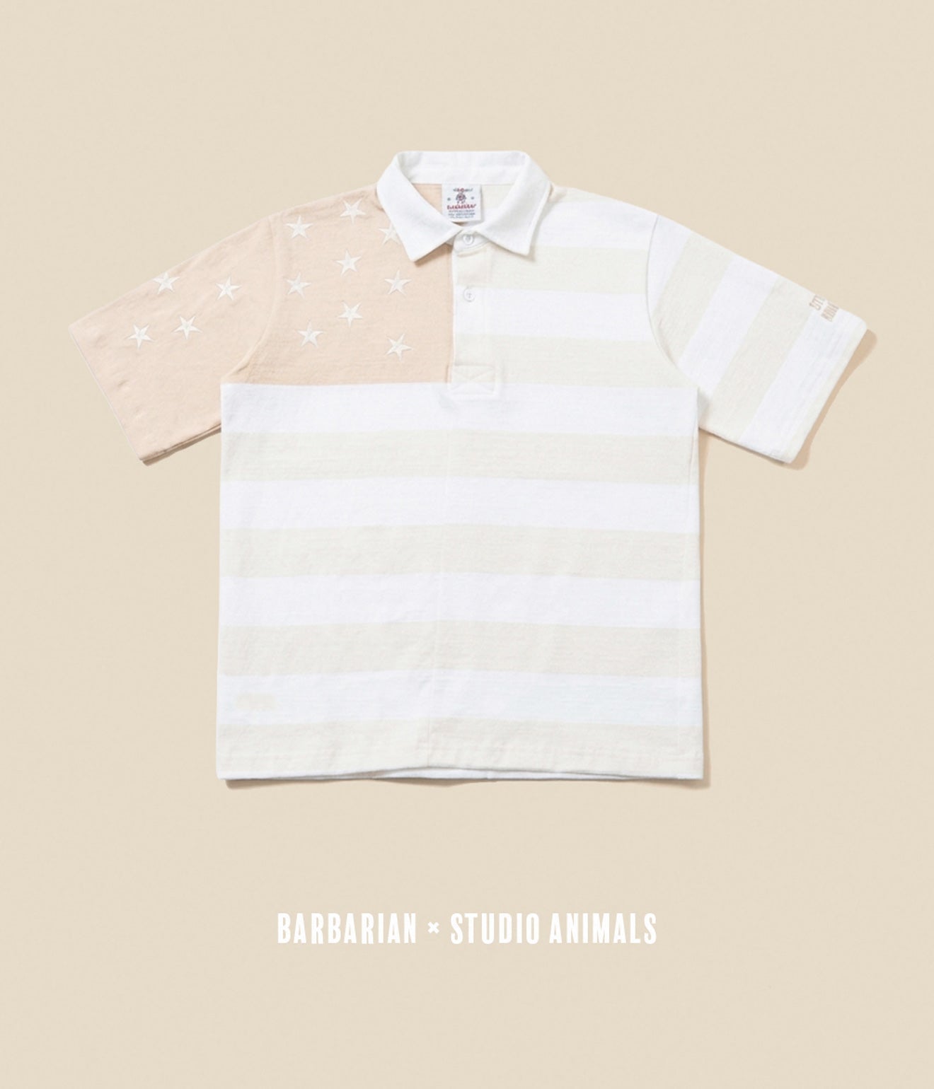 BARBARIAN × STUDIO ANIMALS "stars and stripes" Light Weight Rugby Shirt - WEAREALLANIMALS