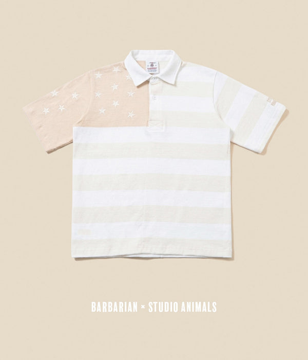 BARBARIAN × STUDIO ANIMALS "stars and stripes" Light Weight Rugby Shirt - WEAREALLANIMALS