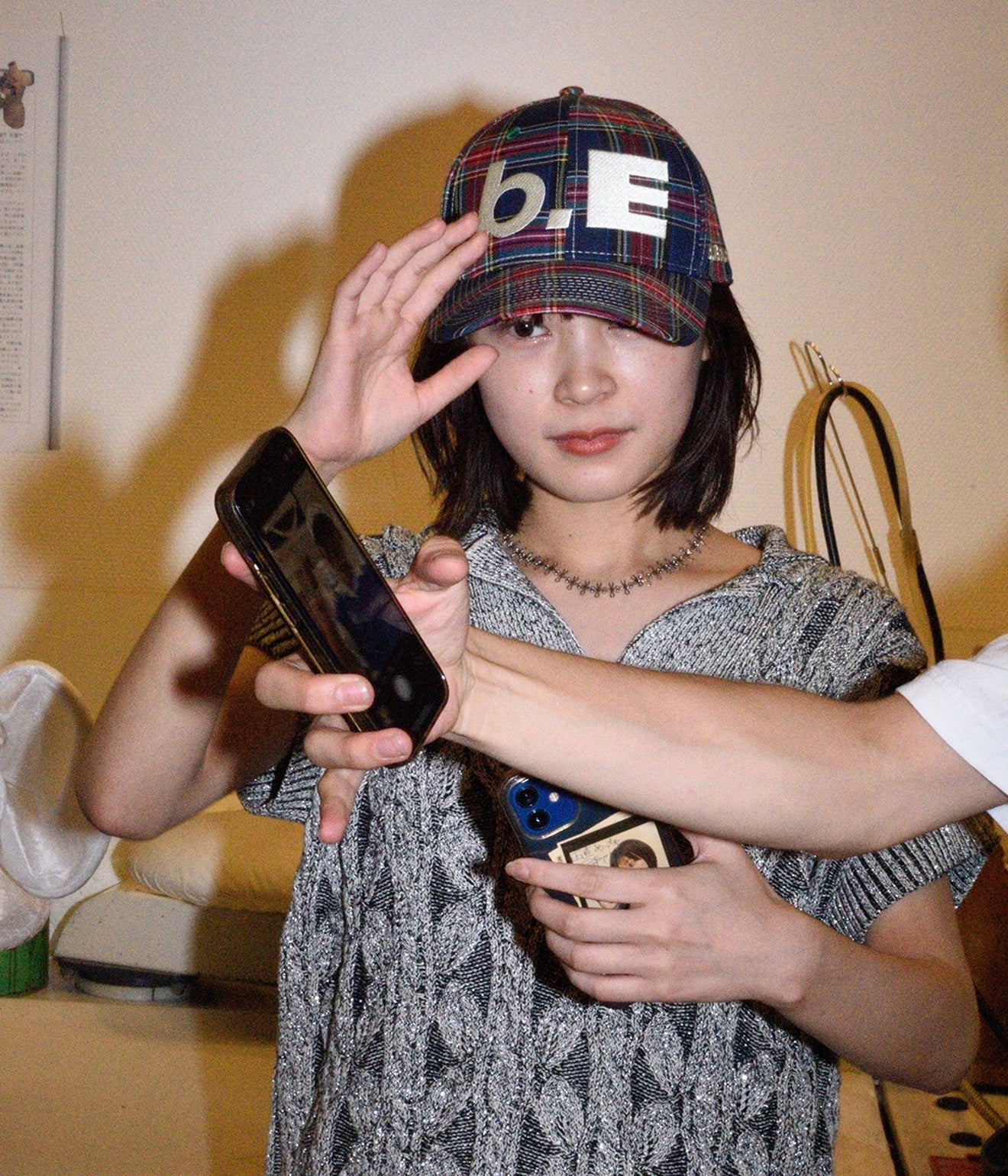 b.Eautiful "b.E Hat" Blue Plaid / White - WEAREALLANIMALS