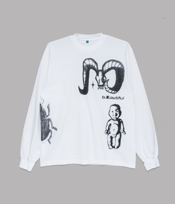 b.Eautiful "b.Eautiful x Shiga Ram LS Shirt" White - WEAREALLANIMALS