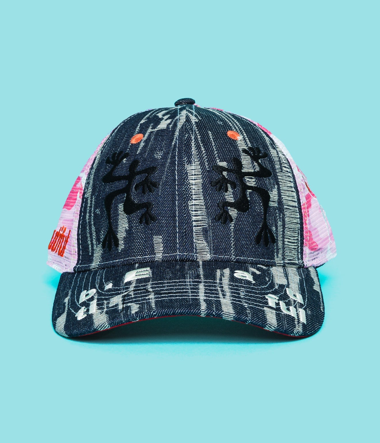 b.Eautiful "Biyu Trucker Hat" Black Denim Camo / Pink Camo - WEAREALLANIMALS