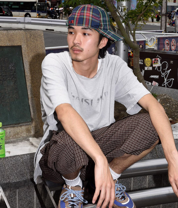 b.Eautiful "Empty Low Profile Hat" Green Plaid / Navy Plaid - WEAREALLANIMALS